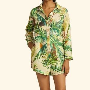 NWT Farm Rio Printed Linen Toucan Romper Women’s Sz Small